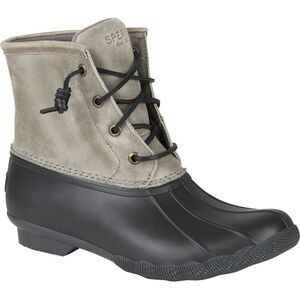 Sperry Black & Gray Saltwater Topsider Waterproof Rain Ankle Boot